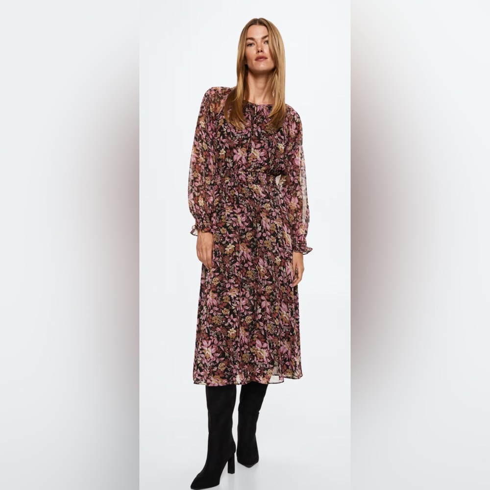 MANGO FLOWER PRINT DRESS size 0 NWT